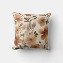 Verbranntes Orange-Rost-Braun-Beige-Aquarell-Blume