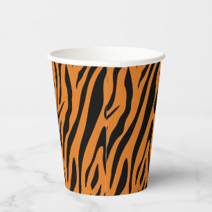 Verbranntes Orange & Schwarz gestreifte Tiger Must Pappbecher