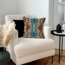 Verbranntes Orange-Taupe-Braun-Teal-Blau-Stammesku