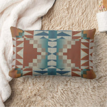 Verbranntes Orange-Taupe-Braun-Teal-Blau-Stammesku
