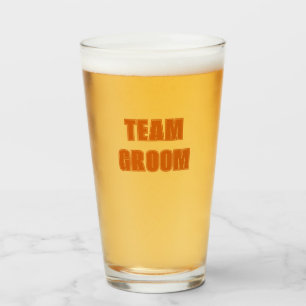 Verbranntes Orange Team Groom Junggesellenabschied Glas