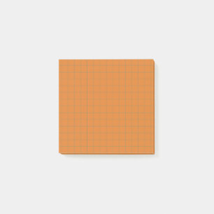 Verbranntes Orange Terrakotta-Karo-Muster Cozy Gri Post-it Klebezettel