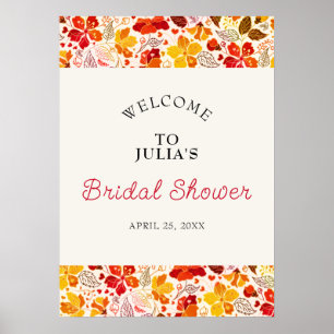 Verbranntes Orange Tropicaler Hibiskus Flora Braut Poster