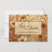 Verbranntes Sienna Boho Chic Floral Liebe Dank Hoc