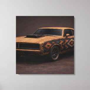 Verbranntes Streichholz Klassisches Muscle Car Leinwanddruck
