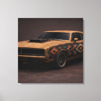 Verbranntes Streichholz Klassisches Muscle Car Leinwanddruck