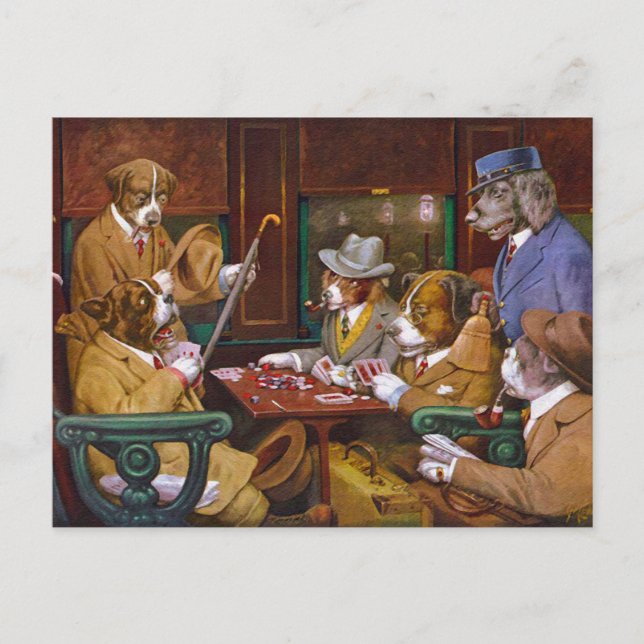 Verbraucht! ("Seine Station und vier Asse") Postkarte (Vorderseite)