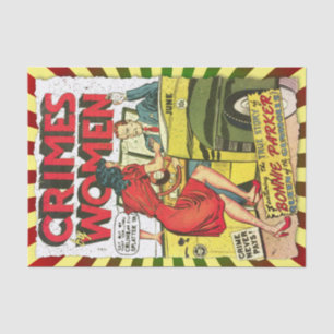 Verbrechen von Frauen #1 Goldenes Comic Buchdecke Seidenpapier