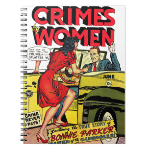 Verbrechen von Frauen_Bonnie Parker Vintage Comice Notizblock