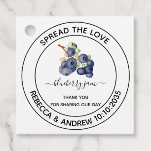 Verbreite die Liebe Blaubeermarmelade Hochzeit  Geschenkanhänger
