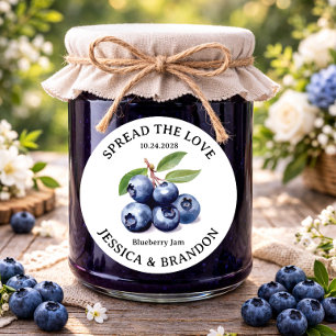 Verbreite die Liebe Blaubeermarmelade Jelly Etiket Runder Aufkleber