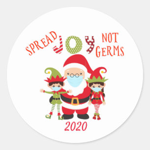 Verbreite Freude, nicht Keime Weihnachtsmann Lusti Runder Aufkleber