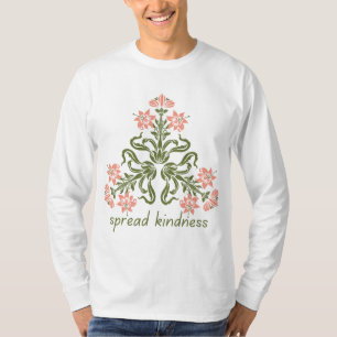 verbreite Freundlichkeit Retro-Rosa-Blumen inspiri T-Shirt