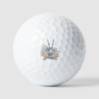 "Verbreite Freundlichkeit" Skelett-Friedenszeichen Golfball