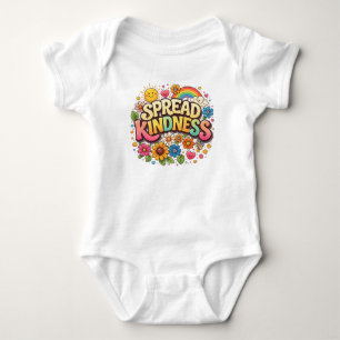 Verbreite Freundlichkeit – Süßer floraler Regenbog Baby Strampler