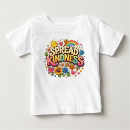 Verbreite Freundlichkeit – Süßer floraler Regenbog Baby T-shirt