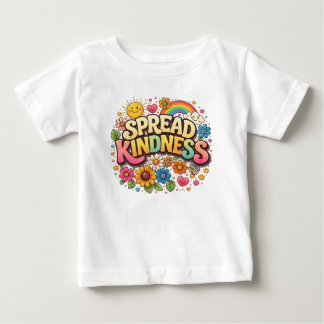 Verbreite Freundlichkeit – Süßer floraler Regenbog Baby T-shirt