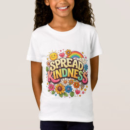 Verbreite Freundlichkeit – Süßer floraler Regenbog T-Shirt