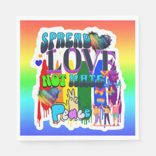 Verbreite Liebe, nicht Hass   LGBTQI+ Pride Serviette