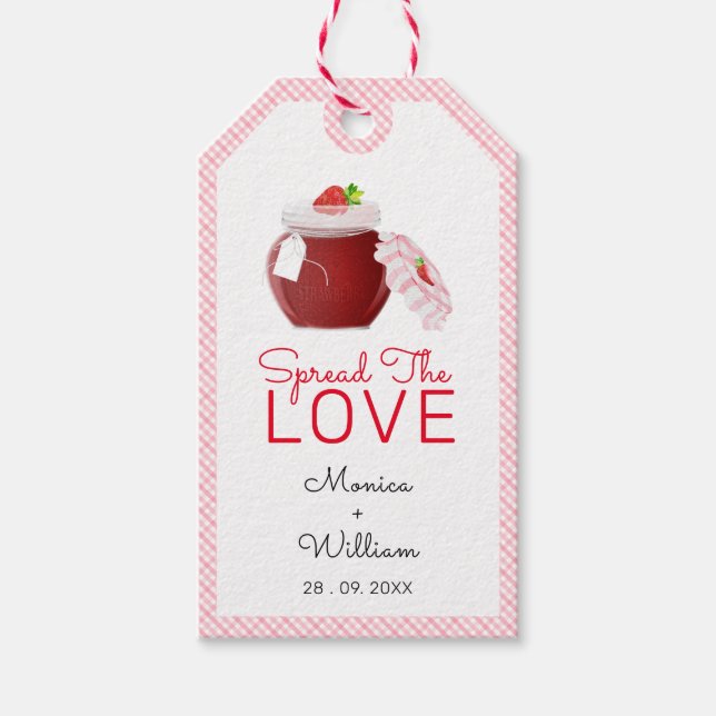 Verbreiten der Liebe Strawberry Jam | Hochzeitstif Geschenkanhänger (Vorderseite)