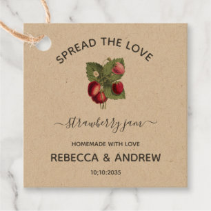 Verbreiten der Liebe Strawberry Jam Kraft Papier Geschenkanhänger
