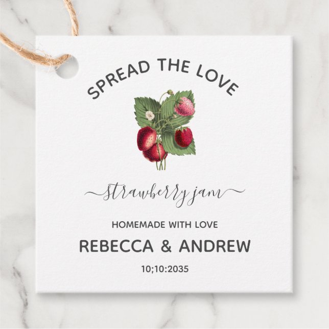 Verbreiten der Liebe Strawberry Jam Kraft Papier Geschenkanhänger (Vorderseite)