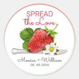 Verbreiten der Liebe Strawberry Wedding Runder Aufkleber