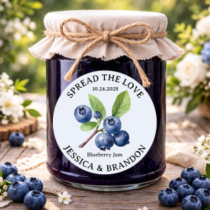 Verbreiten Sie die Liebe Blaubeermarmelade Etikett Runder Aufkleber