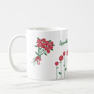 Verbreiten Sie die Liebe, Rote Rosen maßgeschneide Kaffeetasse