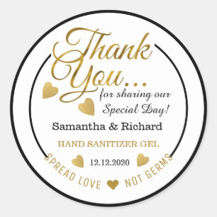 Verbreiten Sie Liebe Gold Danke Gefallen  Handdesi Runder Aufkleber