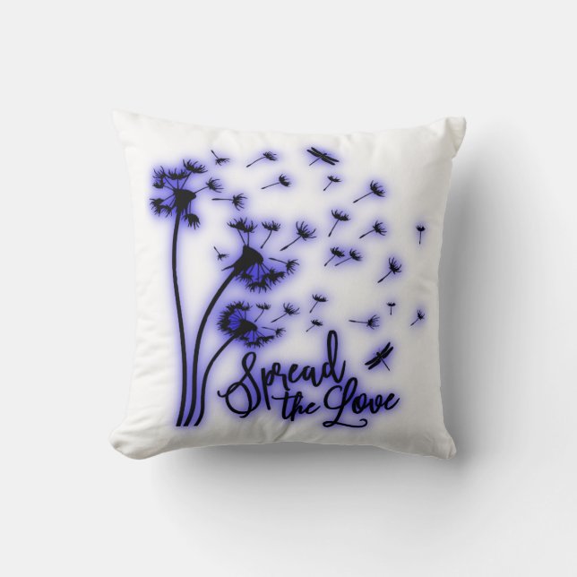 Verbreitung der Liebe Dandelion und Libellen Kissen (Vorderseite)