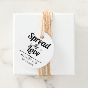 Verbreitung der Liebe elegante Typografie Hochzeit Geschenkanhänger