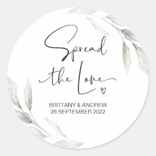 Verbreitung der Liebe Gastgeschenk Hochzeit Jam Ja Runder Aufkleber
