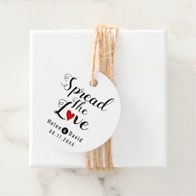 Verbreitung der Liebe Kalligraphie Rote Herzhochze Geschenkanhänger (Beispiel)