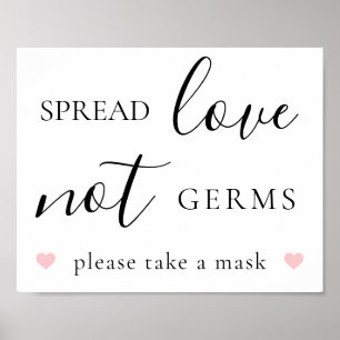 Verbreitung der Liebe nicht Germs Covid Hochzeitss Poster