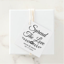 Verbreitung der Liebe schwarze Typografie, Blume H Geschenkanhänger