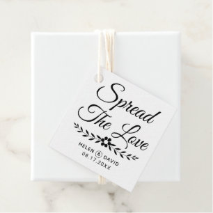 Verbreitung der Liebe schwarze Typografie, Blume H Geschenkanhänger