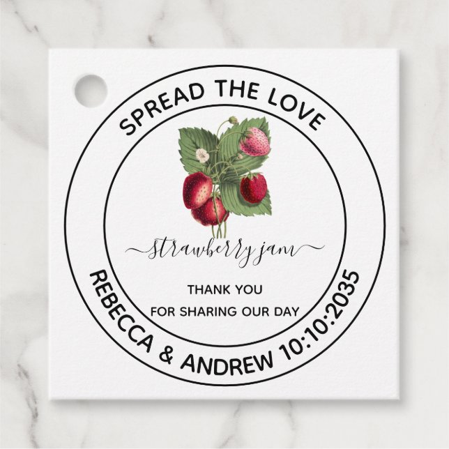 Verbreitung der Liebe Strawberry Jam Gastgeschenk  Geschenkanhänger (Vorderseite)