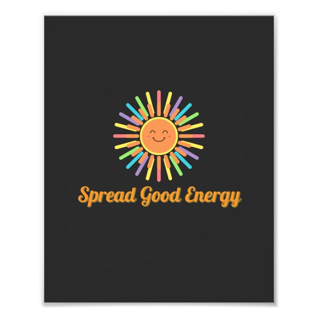 Verbreitung guter Energie | Positives Retrodesign Fotodruck (Vorne)