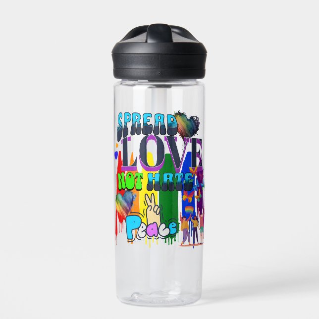 Verbreitung von Liebe nicht hassen | LGBTQI+ Trinkflasche (Vorderseite)