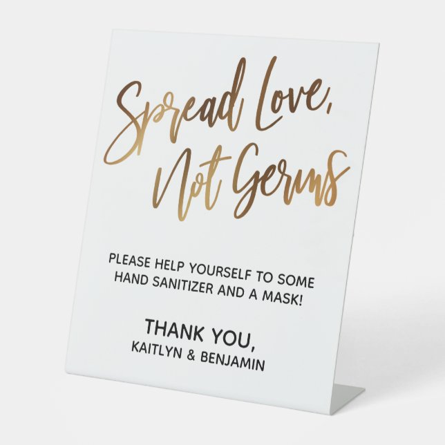 Verbreitung von Liebe, nicht von Keimen mit einfac Sockelschild (Vorderseite)