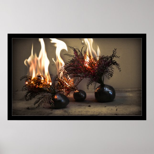 Verbrennende Blume Poster (Vorne)