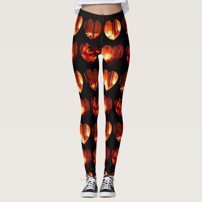 Verbrennende Liebe-Wälder brennen Leggings (Vorderseite)