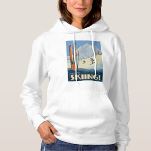 Verbringen Sie den Tag mit Vintage-Ski fahren Hoodie