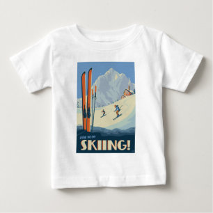 Verbringen Sie den Tag mit Vintage-Skiing Baby T-shirt