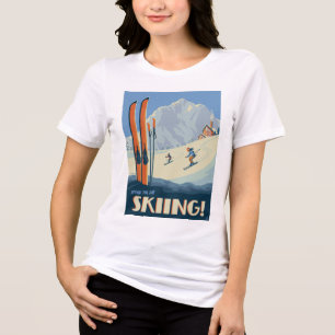 Verbringen Sie den Tag Ski Vintag Tri-Blend Shirt