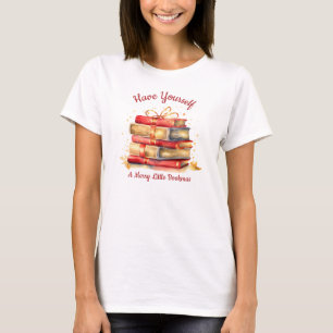Verbringen Sie ein fröhliches kleines Buchweihnach T-Shirt