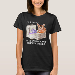 Verbringen Sie Zeit mit Büchern und Orangen Katzen T-Shirt