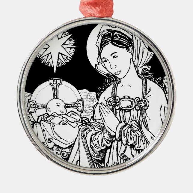 Verbum Caro Factum Est Silbernes Ornament (Vorne)