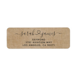 Verbunden durch Liebe Hochzeit Rücksendeadresse